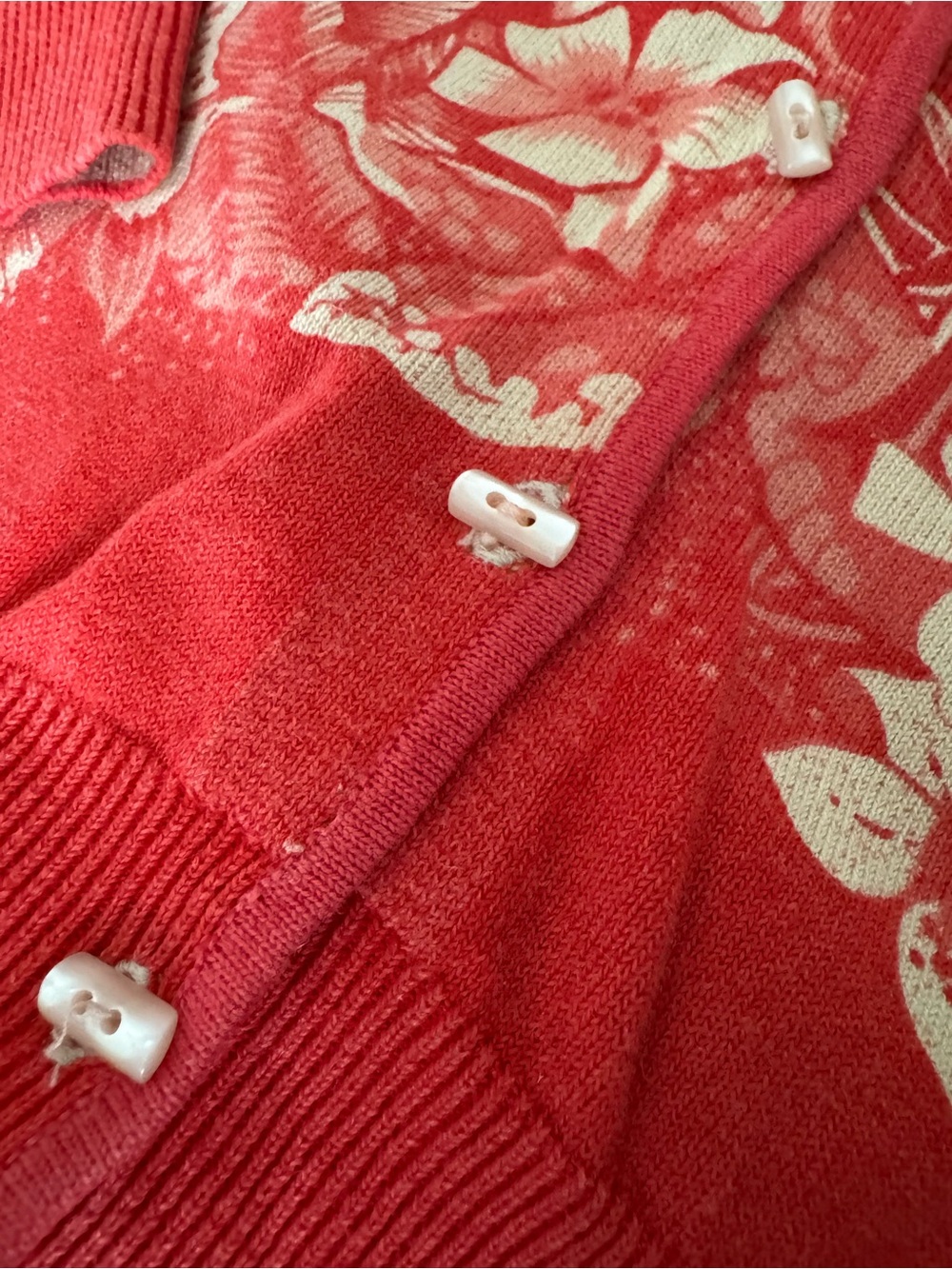 Rare Vintage Esprit 90s Y2K Tropical Scenic Cardigan Ramie Cotton M - Picture 7 of 8